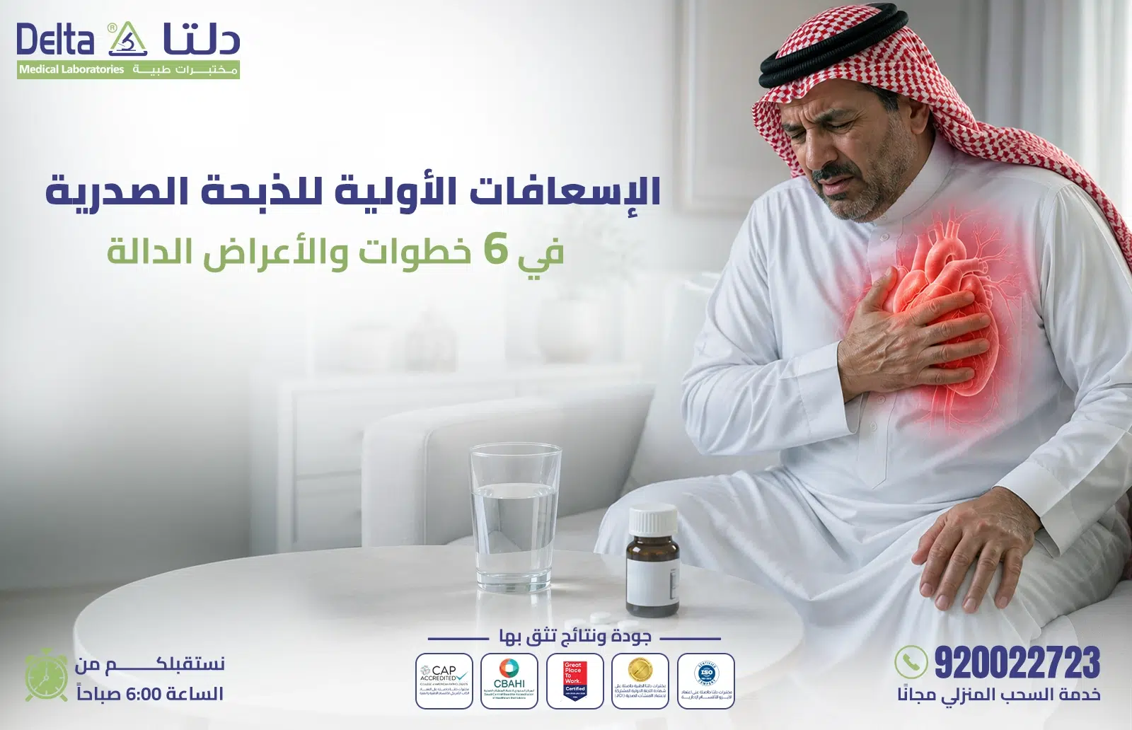 الإسعافات الأولية للذبحة الصدرية - خطوات الطوارئ عند الاشتباه بذبحة صدرية