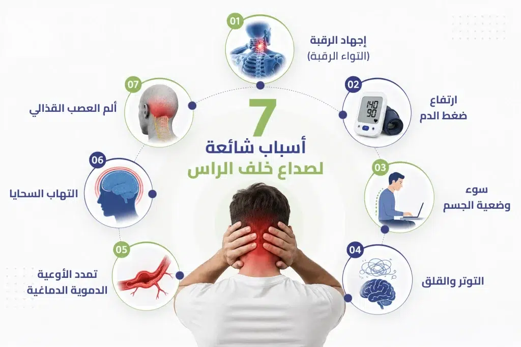 أسباب صداع خلف الراس وأنواعه